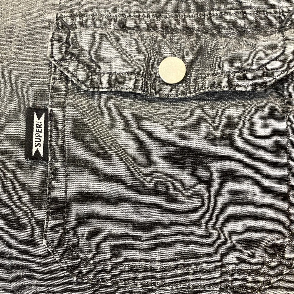 Super brand Men's size small Dark Gray Casual Button Down Shirt - Picture 3 of 14